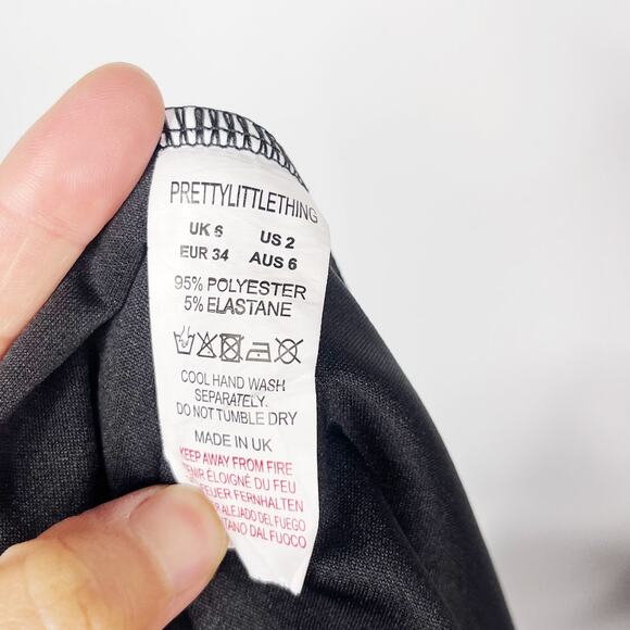 PrettyLittleThing Size 2 Black Strapless Sweetheart Neckline Wide Leg Jumpsuit - Picture 10 of 10